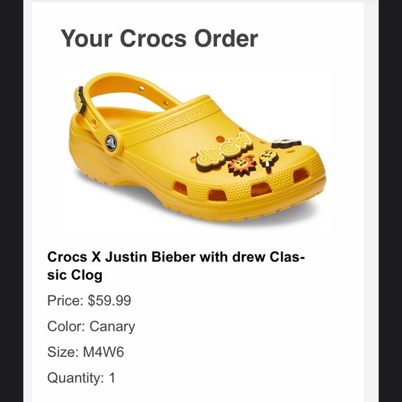 Justin Beiber x Crocs Clog Men's Size 4 *SOLD* - Picture 4 of 4